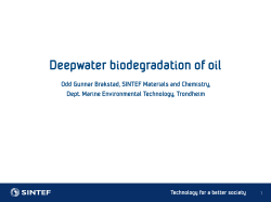 Deepwater biodegradation of oil
