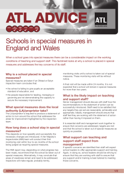 ATL factsheet on schools in special measures in England and Wales
