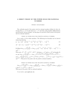 A DIRECT PROOF OF THE POWER RULE FOR RATIONAL