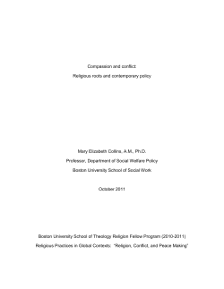 Compassion and conflict: Religious roots and contemporary policy