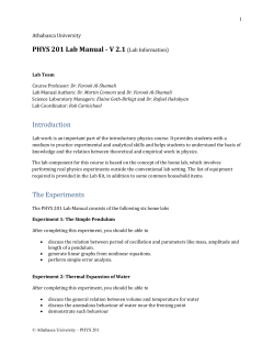 PHYS 201 Lab - Athabasca University
