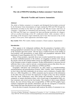 The role of PDO/PGI labelling in Italian consumers` food choices