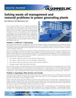 Solving waste oil management and removal problems in power