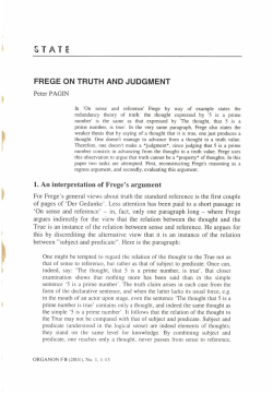 FREGE ON TRUTH AND JUDGMENT