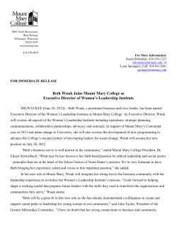 Beth Wnuk Joins Mount Mary College as Executive Director of