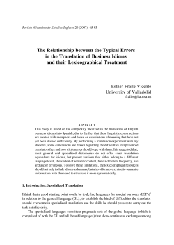 The Relationship between the Typical Errors in the Translation of