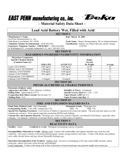Material Safety Data Sheet &ndash;