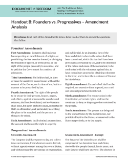Handout B: Founders vs. Progressives &ndash; Amendment Analysis