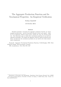 The Aggregate Production Function and Its Neoclassical