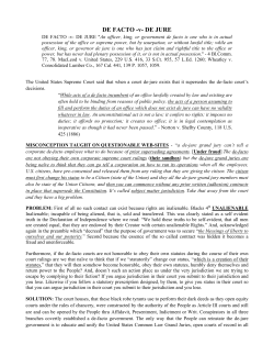 DE FACTO -v- DE JURE - National Liberty Alliance