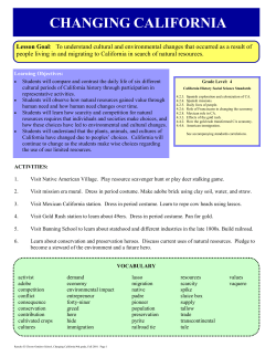 Changing CA Lesson Plan - Rancho El Chorro Outdoor School