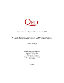 A Cost-Benefit Analysis of an Olympic Games