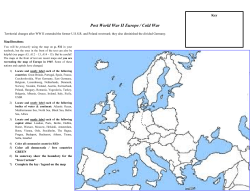 Map-Post World War II Europe cold war