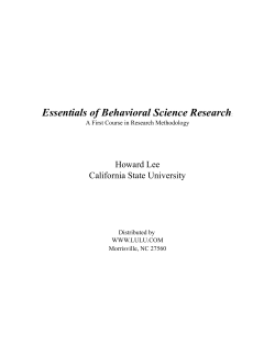 Essentials of Behavioral Science Research