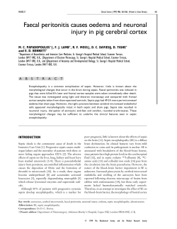 Faecal peritonitis causes oedema and neuronal