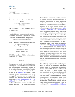 1982 Levittown v. Nyquist, Court of Appeals Decision