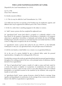 the land nationalization act (1948)
