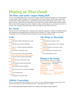 Dining at Maryland - New Student Orientation