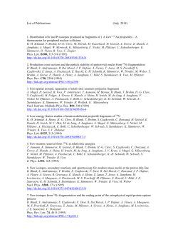 List of Publications: (July 2014) 1. Distribution of Ir and Pt isotopes