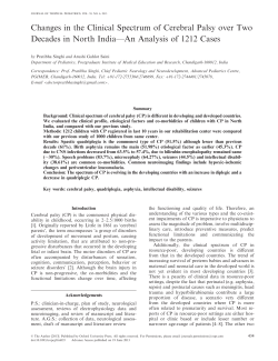 Changes in the Clinical Spectrum of Cerebral Palsy over Two