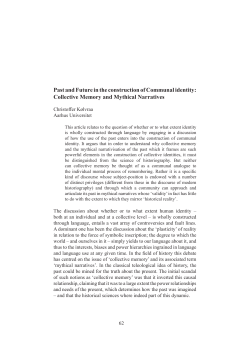 Past and Future in the construction of Communal identity: Collective