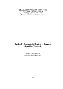 English Orthography in Relation to Common Misspelling Tendencies