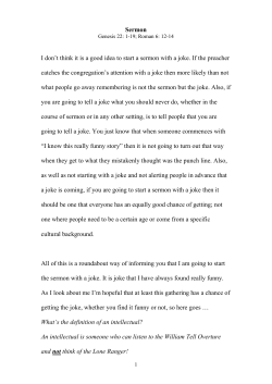 Making Sacrifices - Brentwood United Reformed Church