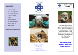 Blood Donor Pamphlet - Cooranbong Animal Hospital