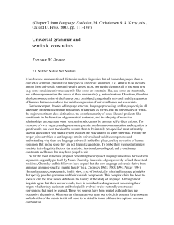 Universal grammar and semiotic constraints