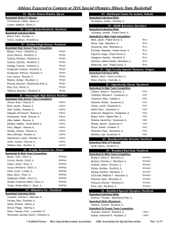 Athletes Expected to Compete at 2016 Special Olympics Illinois