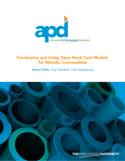Developing and Using Open Book Cost Models for Metallic