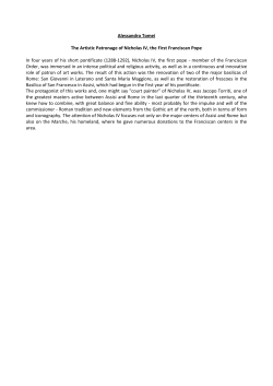 Alessandro Tomei The Artistic Patronage of Nicholas IV, the First