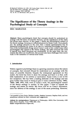 The Significance of the Theory Analogy in the Psychological Study