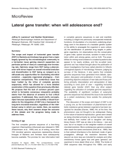 MicroReview Lateral gene transfer: when will - IC