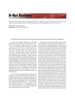 Perestroika and Communist Parties in Europe - H-Net