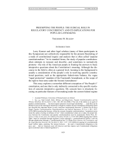 PREEMPTING THE PEOPLE: THE JUDICIAL ROLE IN