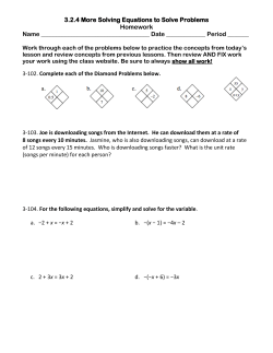 3.2.4 More Solving Equations to Solve Problems Homework