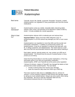 Acetaminophen - Roswell Park Cancer Institute