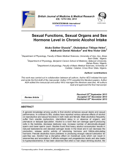 Sexual Functions, Sexual Organs and Sex Hormone Level in