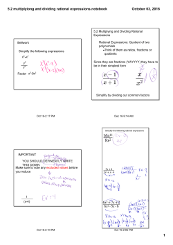 5.2 multiplyiong and dividing rational expressions.notebook