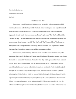 Fate versus Free Will Essay