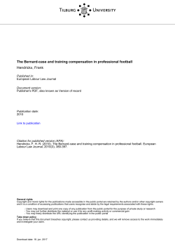 Tilburg University The Bernard-case and training