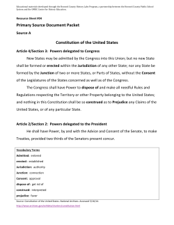 Primary Source Document Packet Constitution of the United States