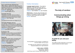 Duty of candour: communicating when things go wrong (Evelina