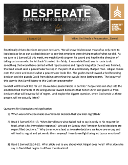 Emotionally driven decisions are poor decisions. We all know this