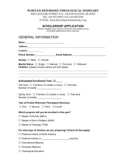 general information - Puritan Reformed Theological Seminary