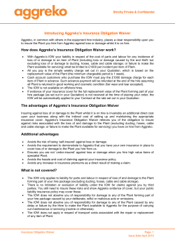 Introducing Aggreko`s Insurance Obligation Waiver How does