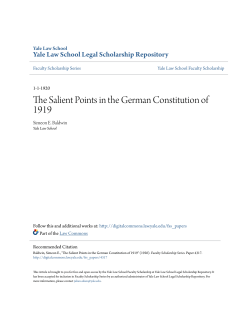 The Salient Points in the German Constitution of 1919