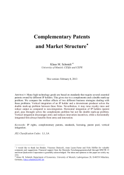Complementary Patents and Market Structure