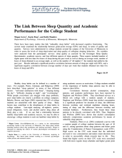 The Link Between Sleep Quantity and Academic